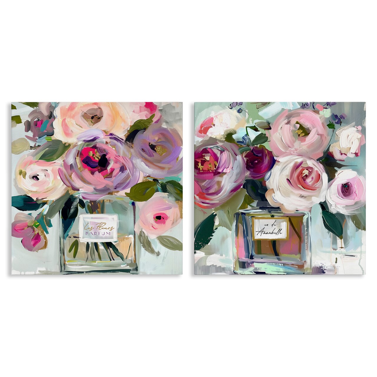 Stupell Industries Blush Spring Blooms in Bottle 2pc Canvas Set By Annabelle Hall